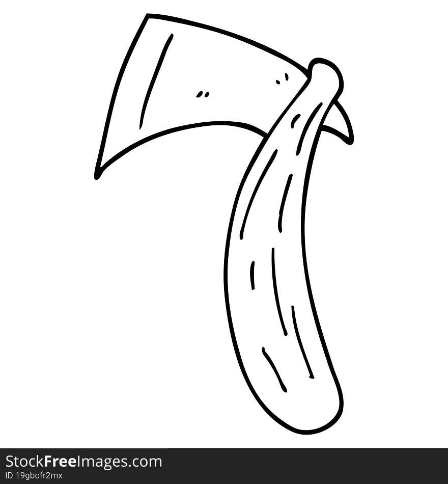 line drawing cartoon viking axe