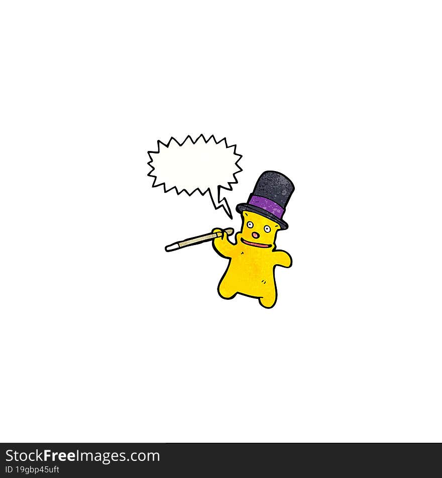 Cartoon Teddy Bear Wearing Top Hat