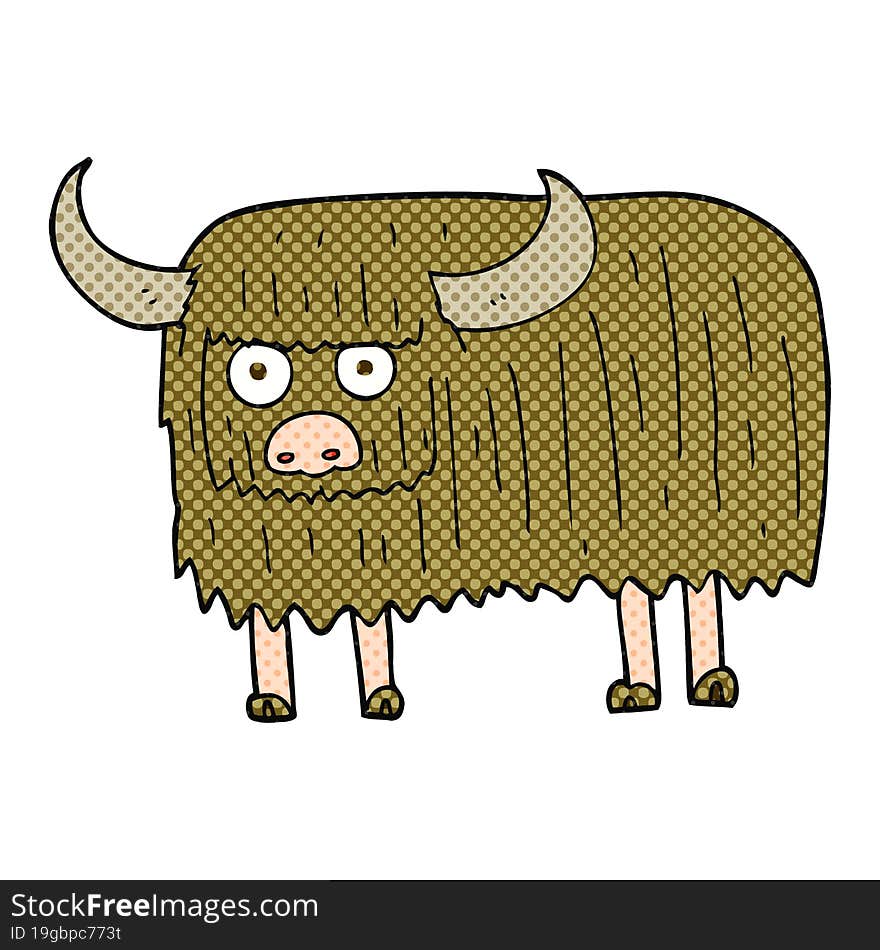 cartoon hairy cow