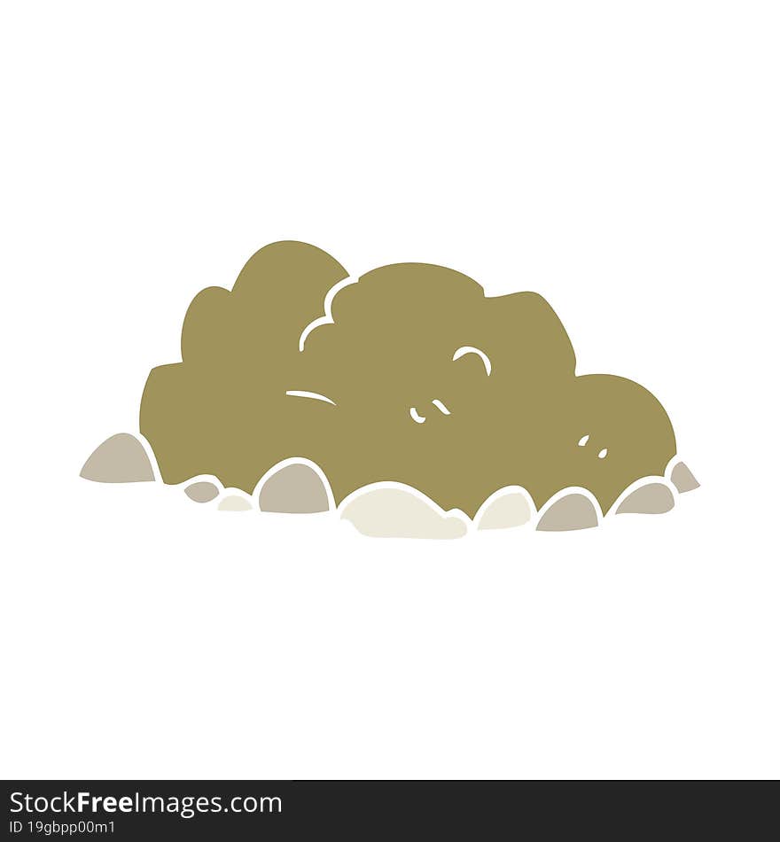 flat color illustration of a cartoon pile of dirt