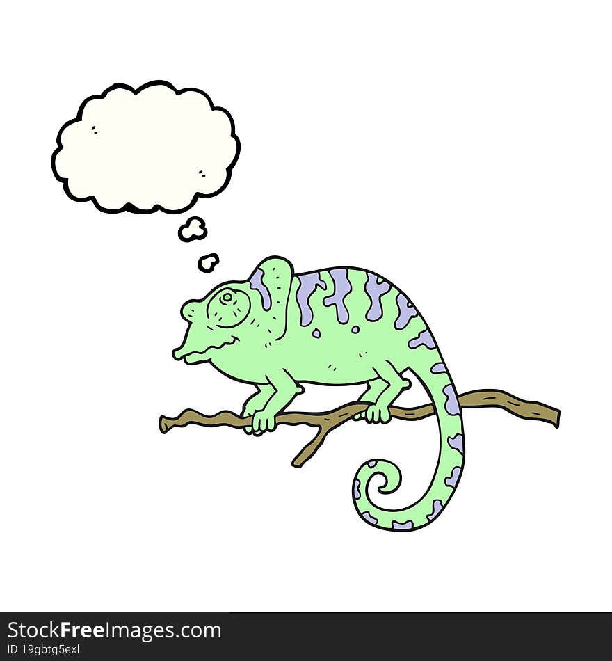 thought bubble cartoon chameleon