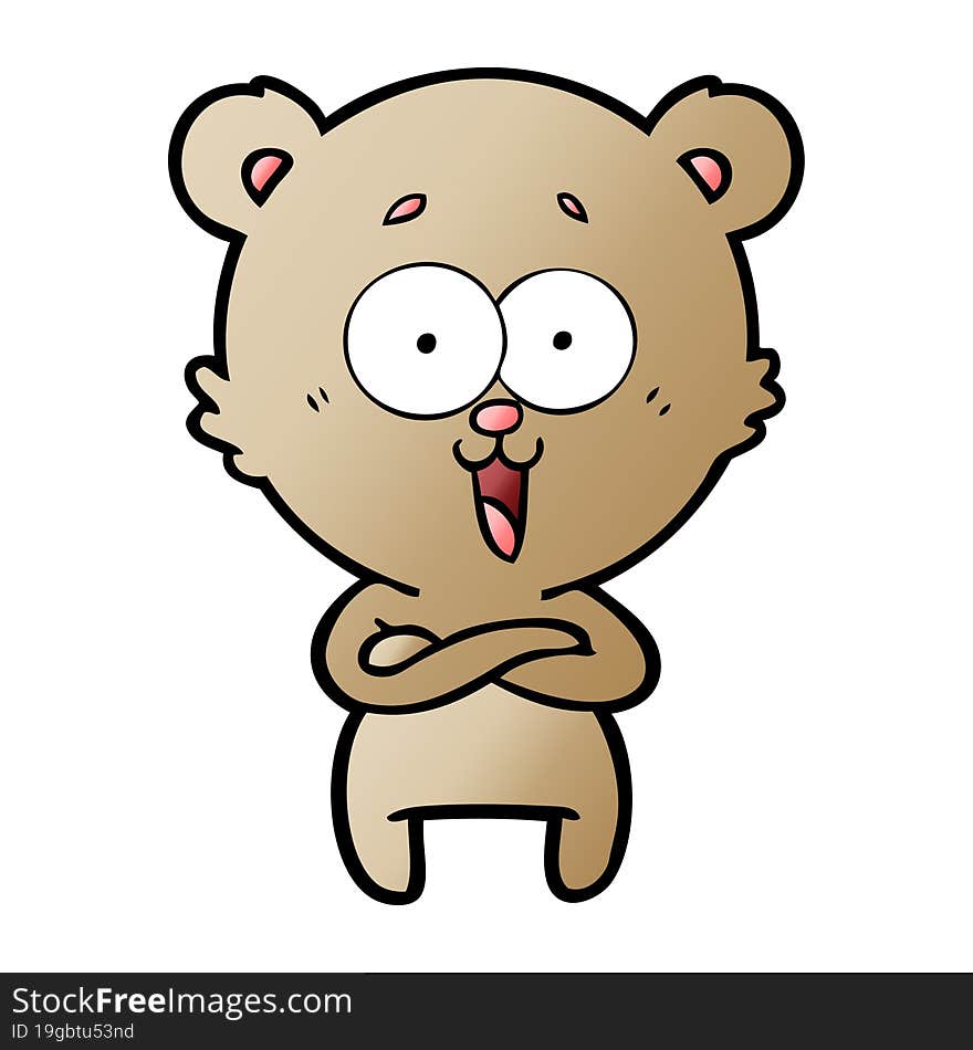 laughing teddy  bear cartoon. laughing teddy  bear cartoon