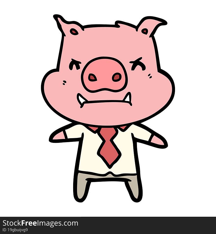 angry cartoon pig boss. angry cartoon pig boss