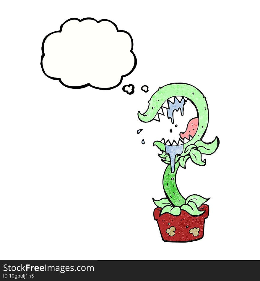 thought bubble textured cartoon carnivorous plant