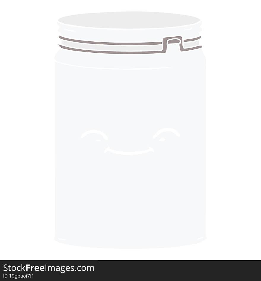 flat color style cartoon glass jar