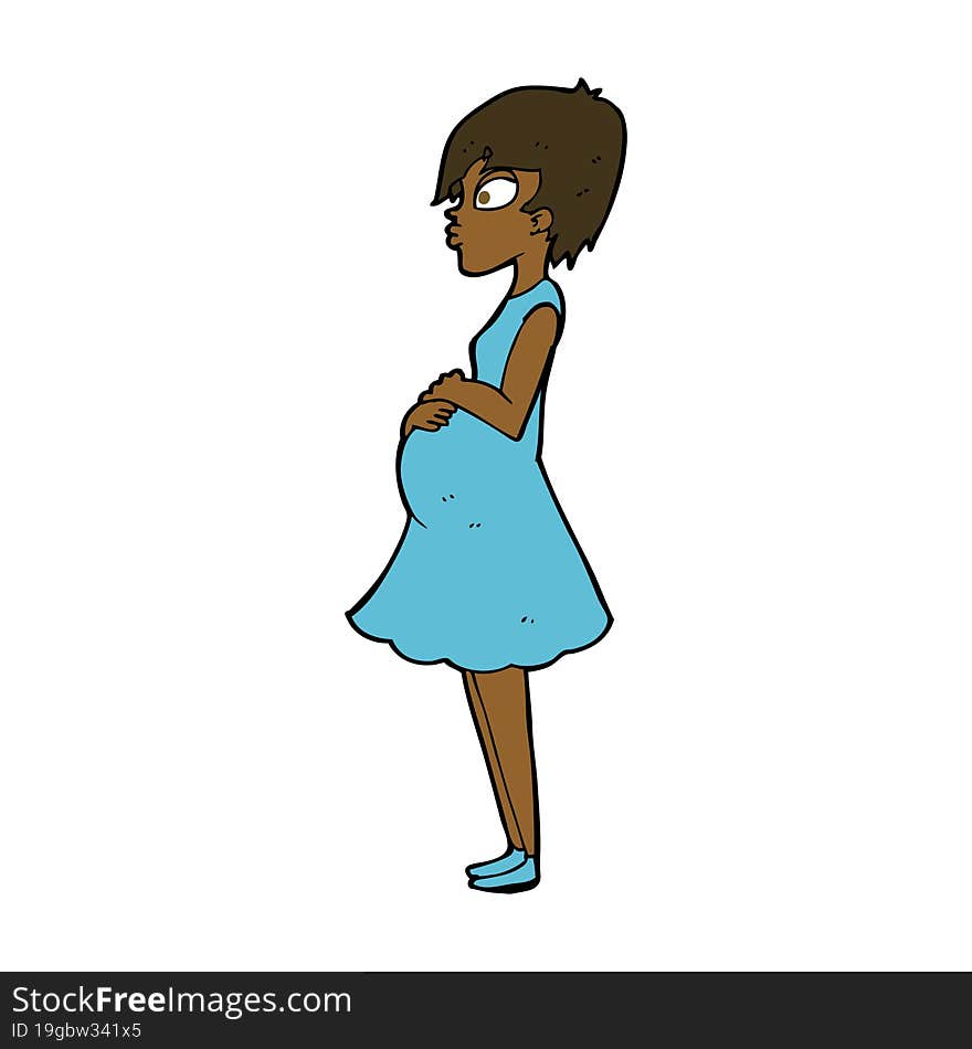 cartoon pregnant woman