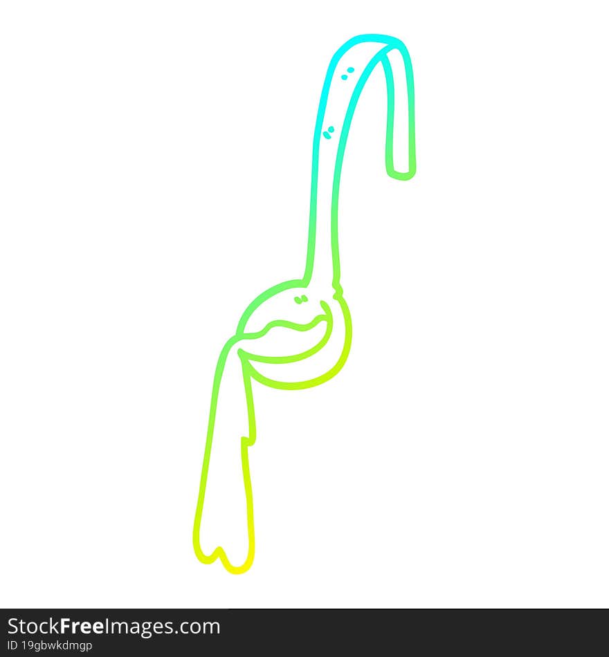 cold gradient line drawing cartoon ladle of food