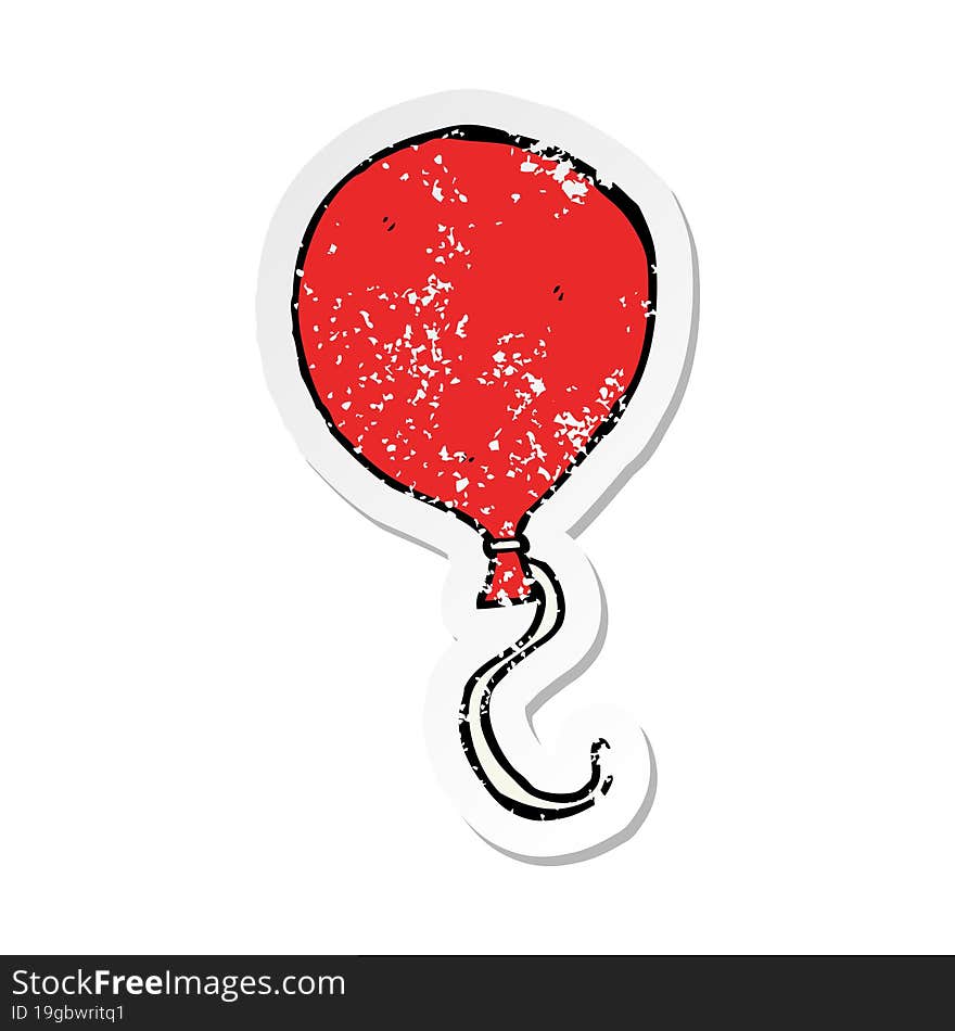 retro distressed sticker of a cartoon balloon