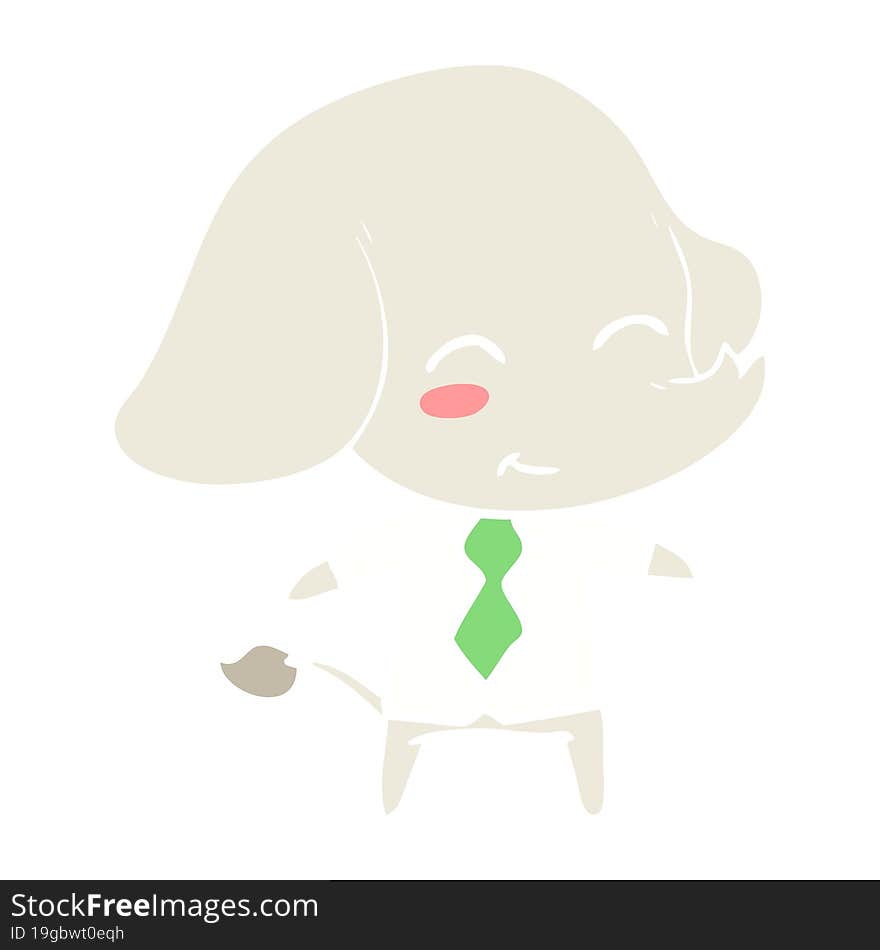 Cute Flat Color Style Cartoon Boss Elephant