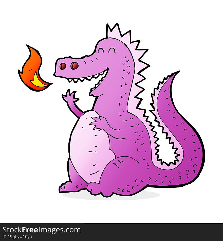 cartoon fire breathing dragon