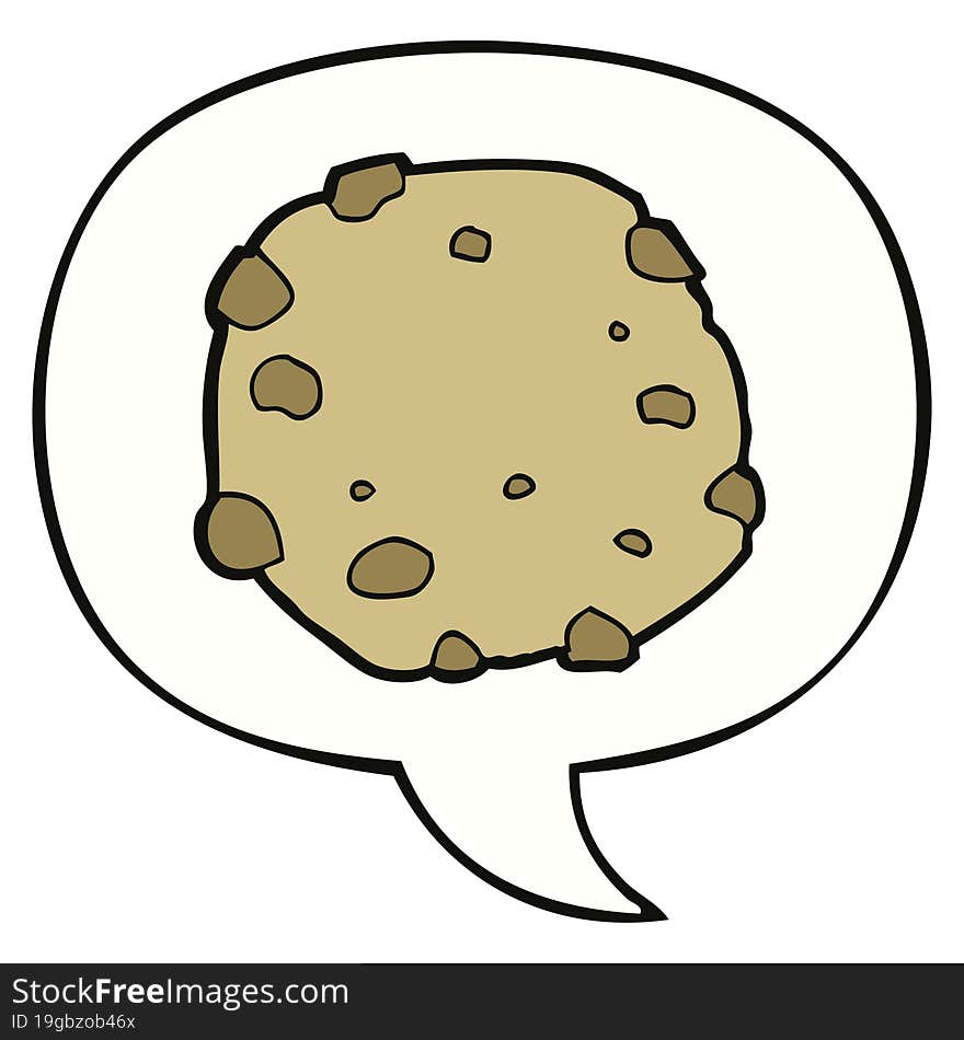 Cartoon Cookie And Speech Bubble