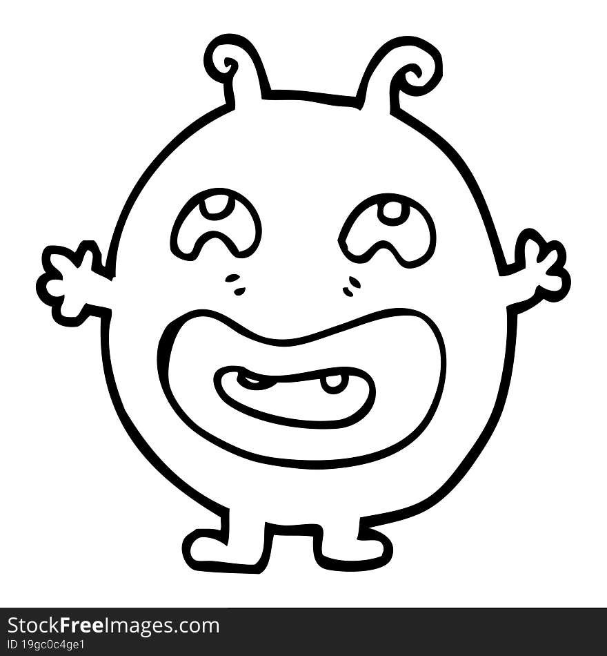 Line Drawing Cartoon Monster