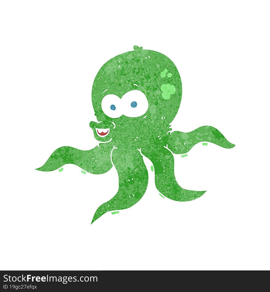 retro cartoon octopus