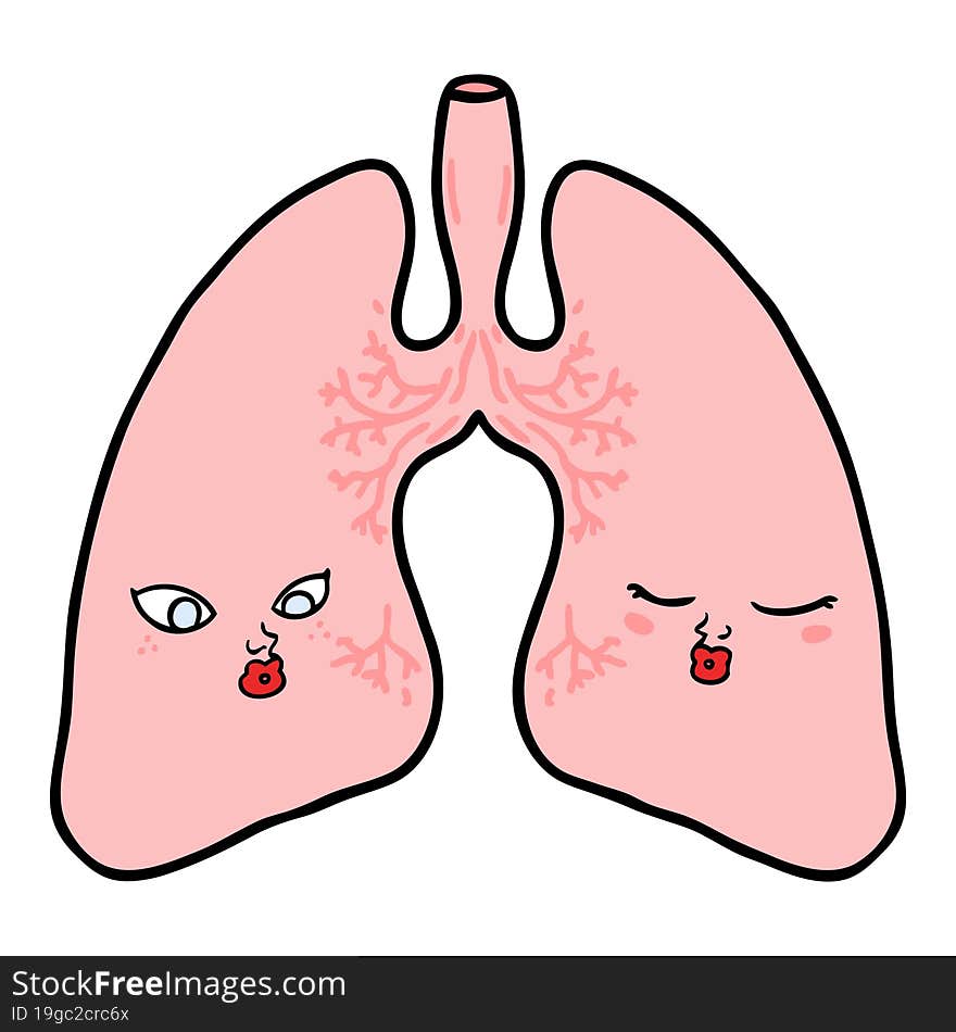 cartoon lungs. cartoon lungs