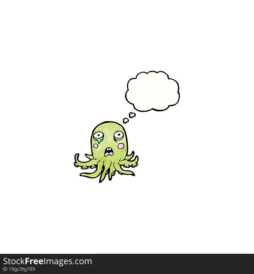 cartoon octopus crying