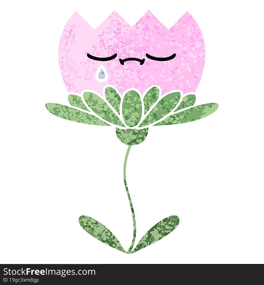 retro illustration style cartoon of a flower