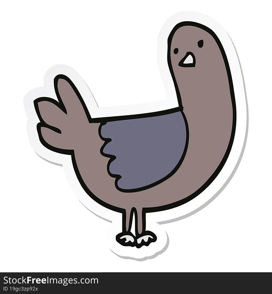 Sticker Of A Cartoon Pigeon