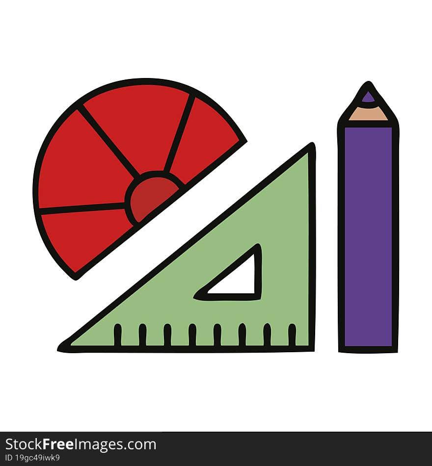 cute cartoon of a maths kit. cute cartoon of a maths kit