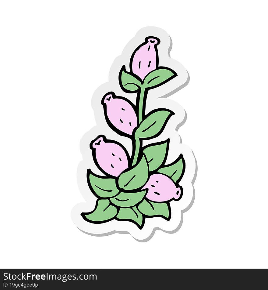 sticker of a cartoon flowers