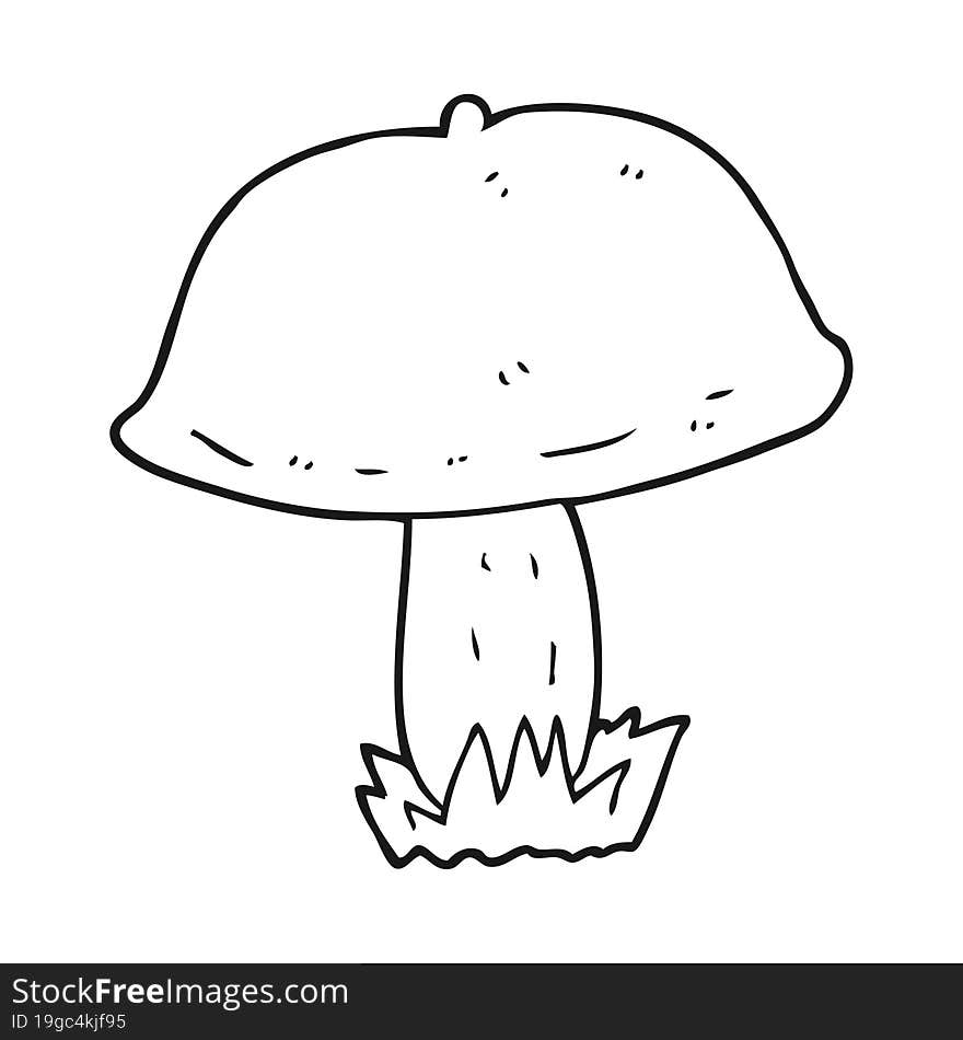 black and white cartoon mushroom