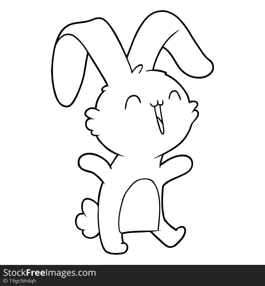 happy cartoon rabbit. happy cartoon rabbit