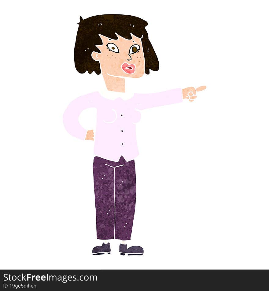 cartoon woman pointing