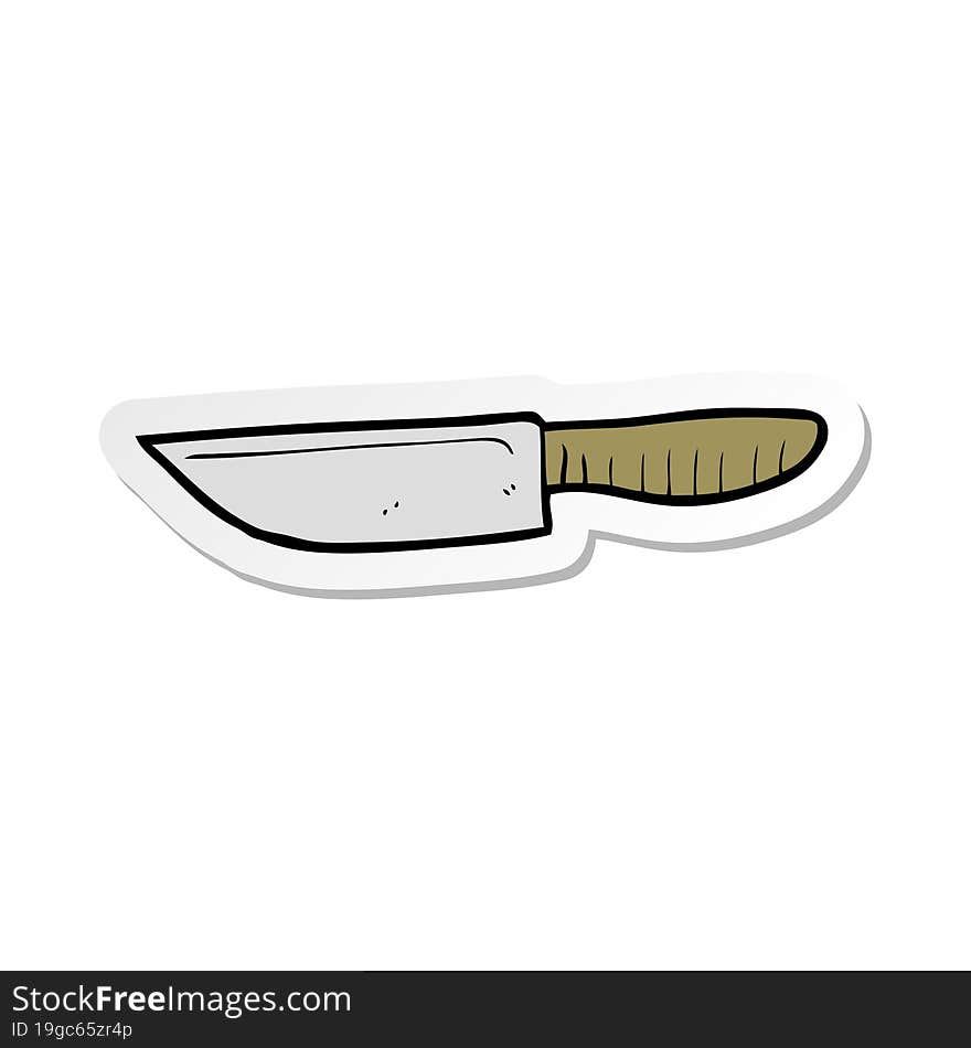 sticker of a cartoon kitchen knife