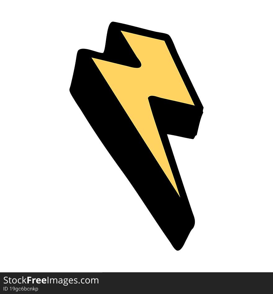 traditional tattoo of lightning  bolt