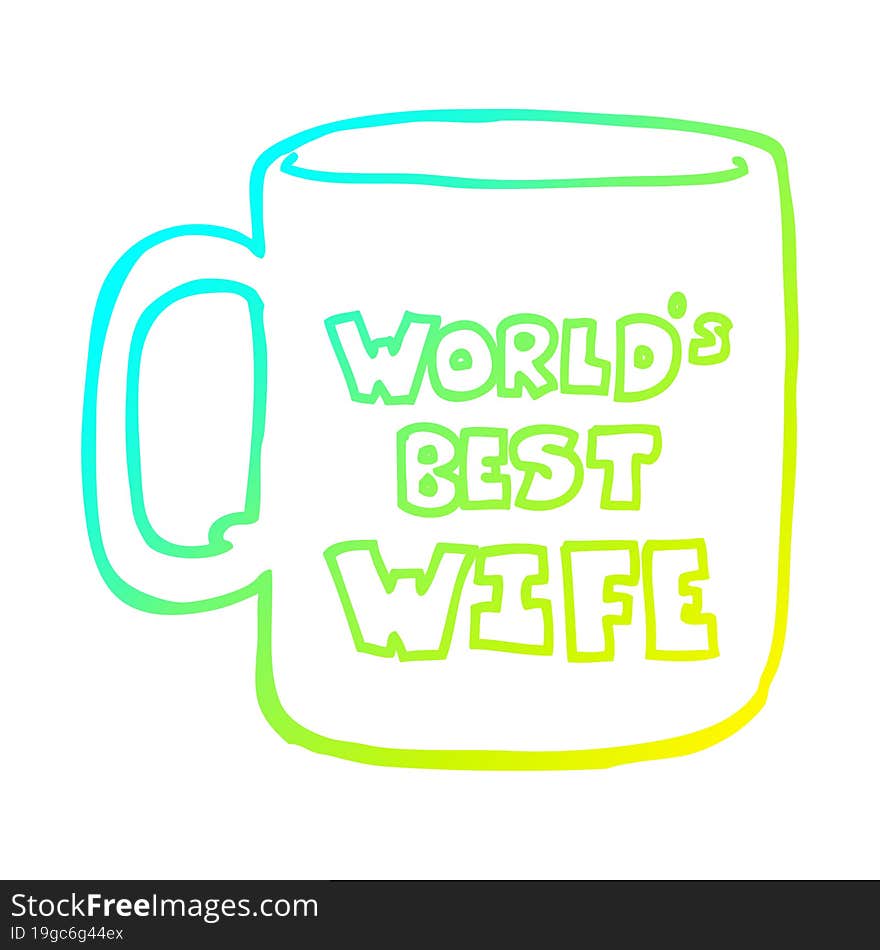 Cold Gradient Line Drawing Worlds Best Wife Mug