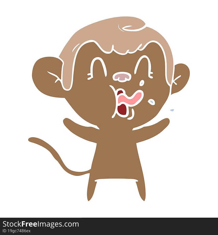 crazy flat color style cartoon monkey