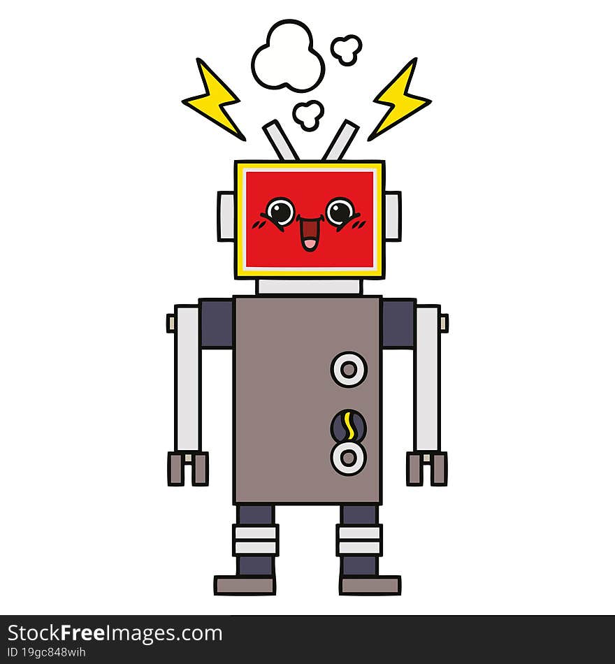 cute cartoon happy robot