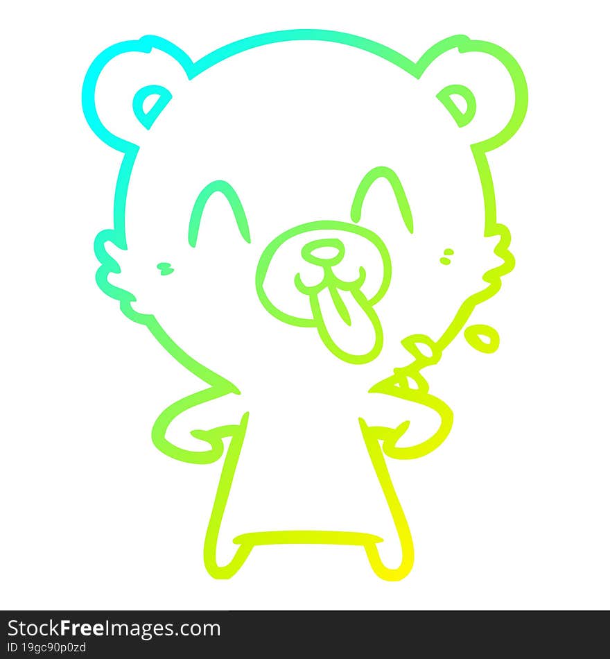 cold gradient line drawing rude cartoon bear