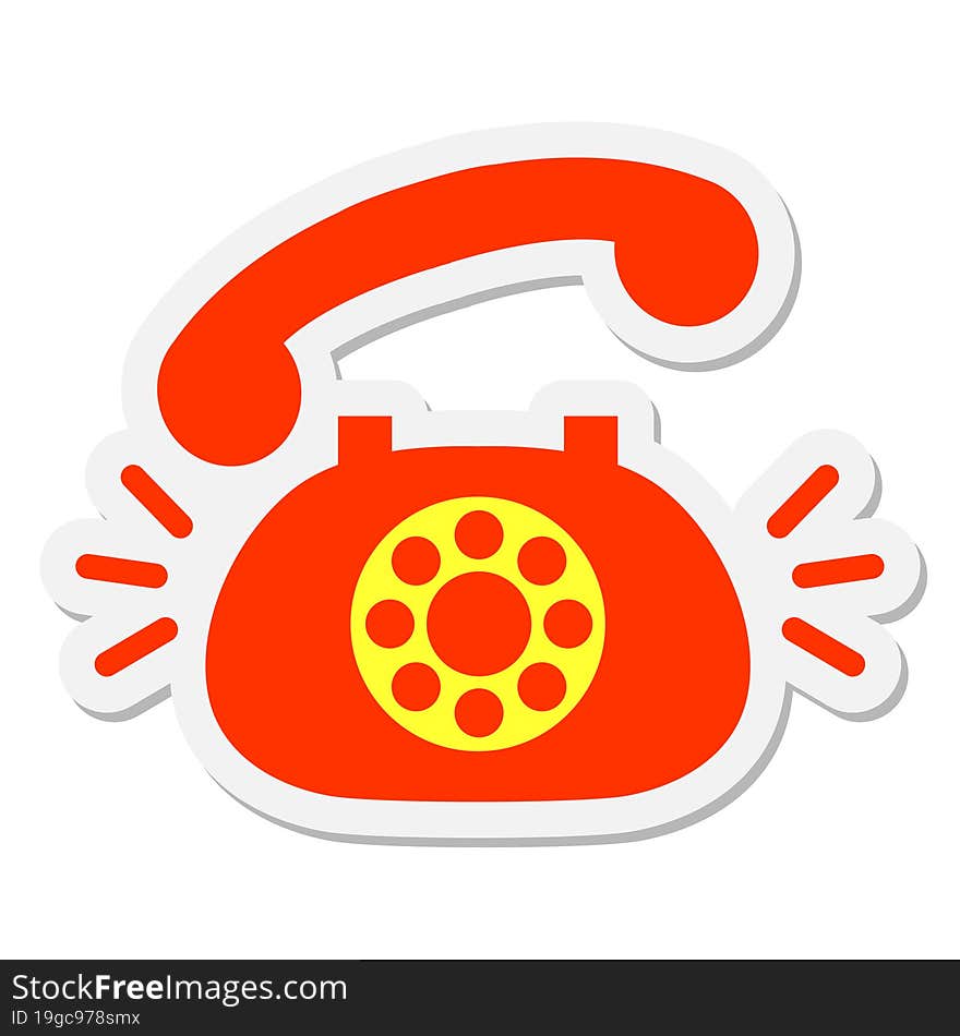 ringing telephone sticker