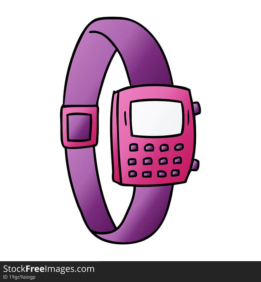 gradient cartoon doodle of a gradient watch