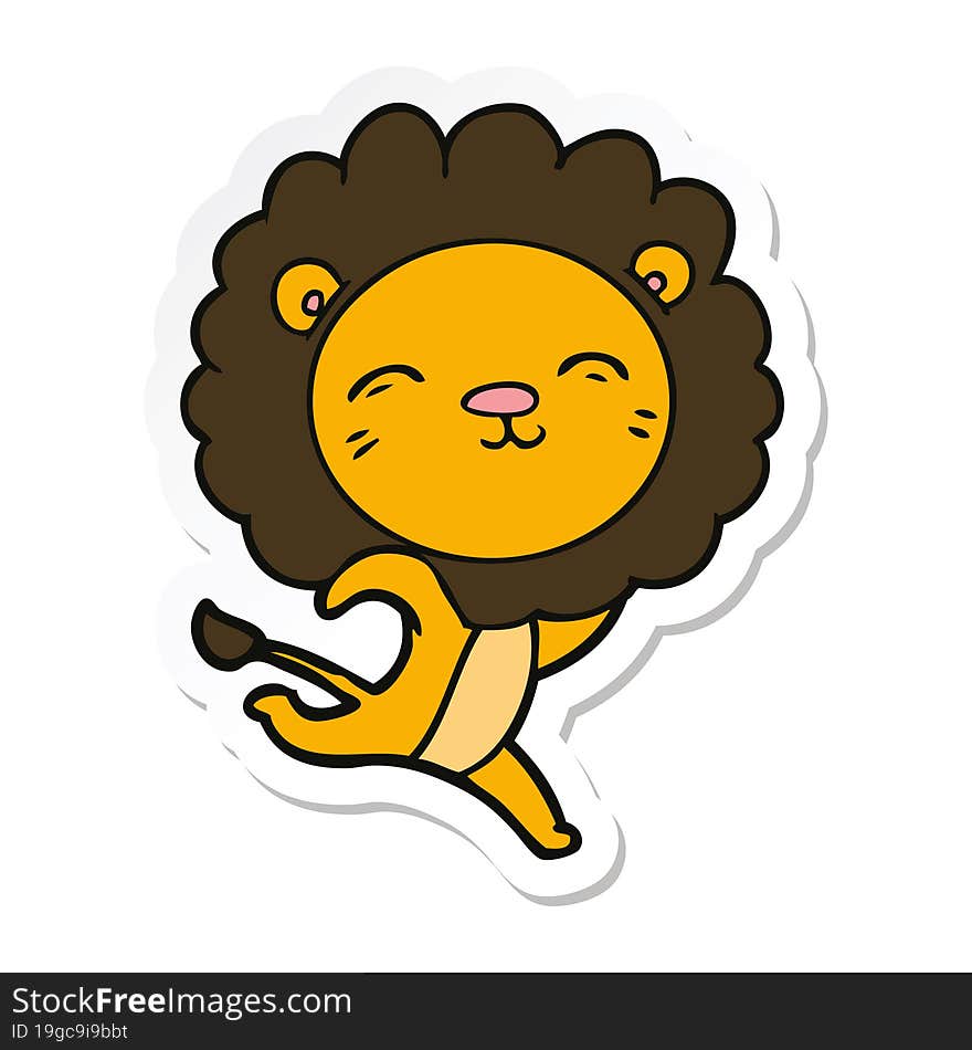 sticker of a cartoon lion