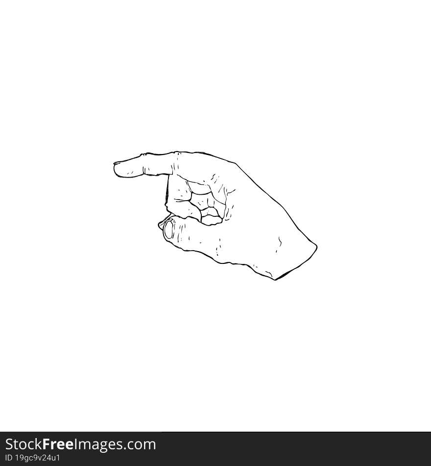 pointing hand drawing