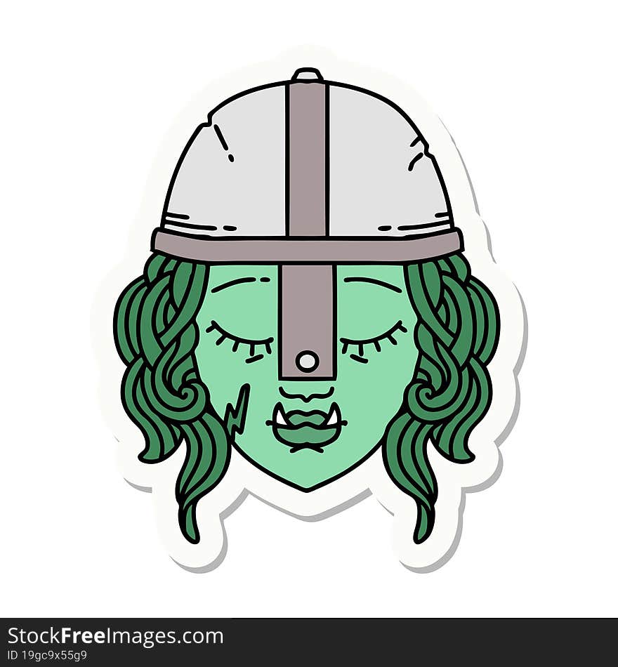 Orc Fighter Character Face Sticker