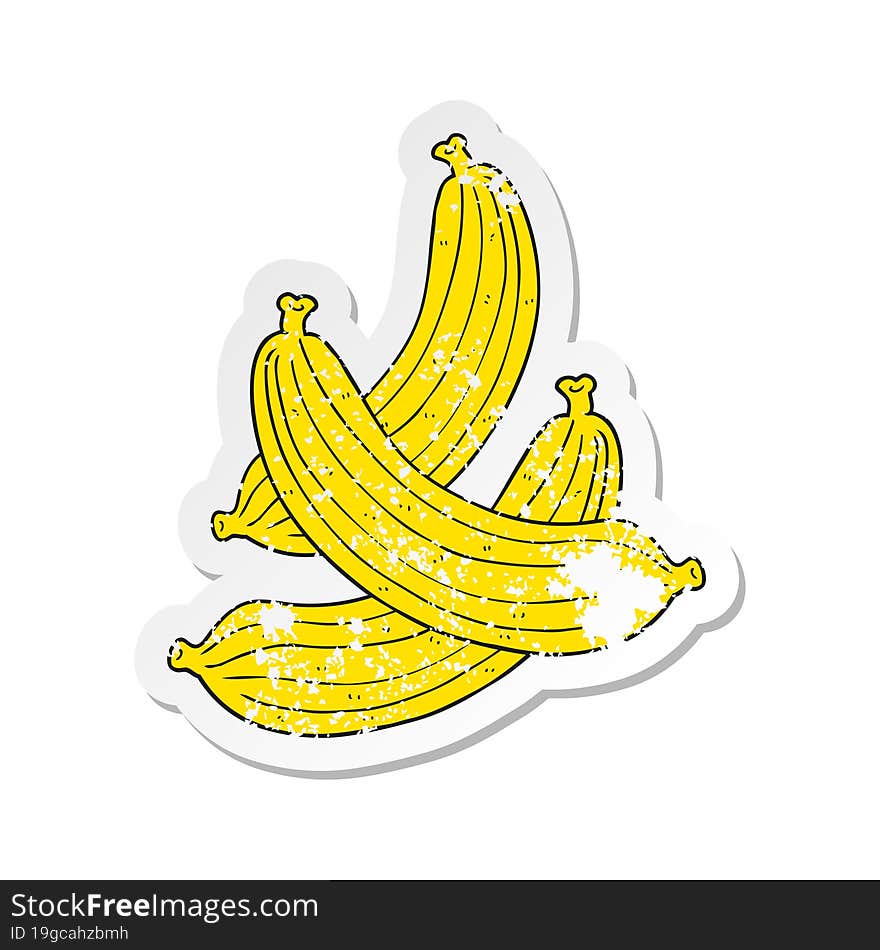 retro distressed sticker of a cartoon bananas