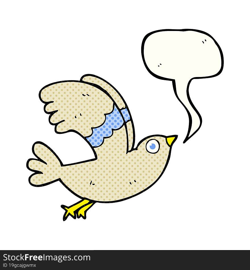 Comic Book Speech Bubble Cartoon Bird