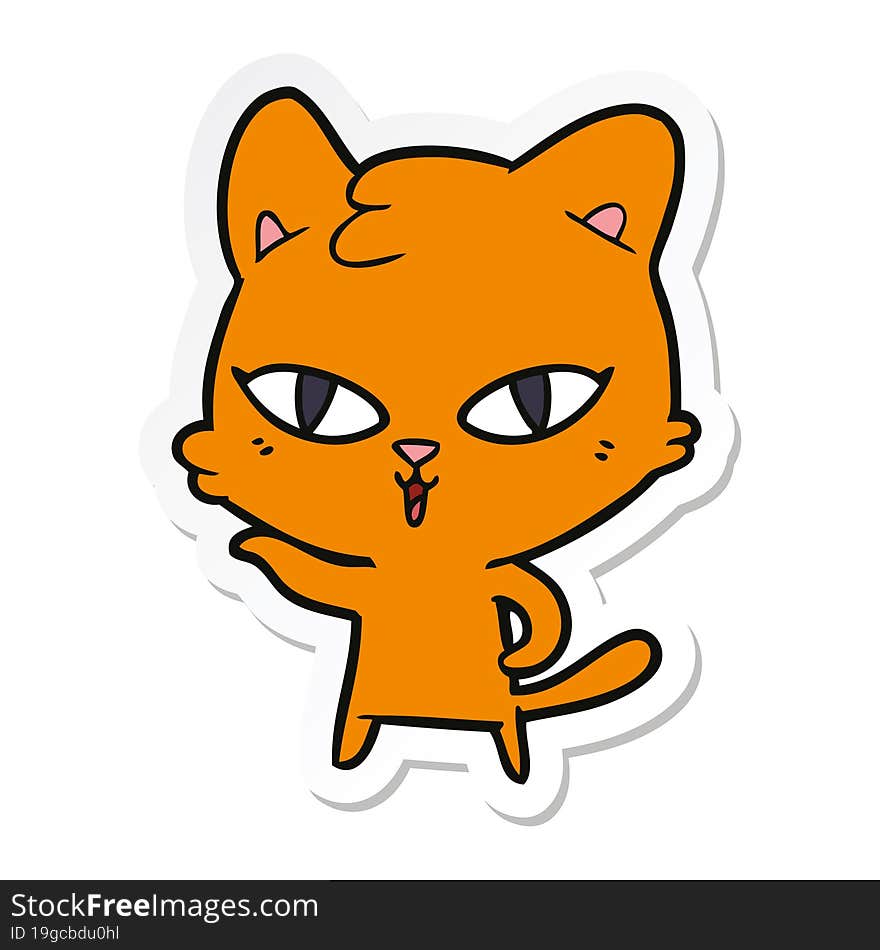 sticker of a cartoon cat