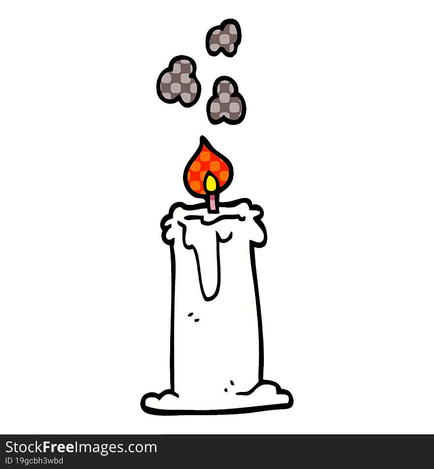 cartoon doodle candle burning