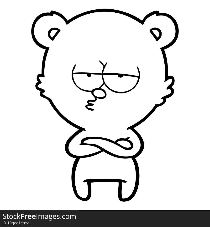 bored bear cartoon. bored bear cartoon