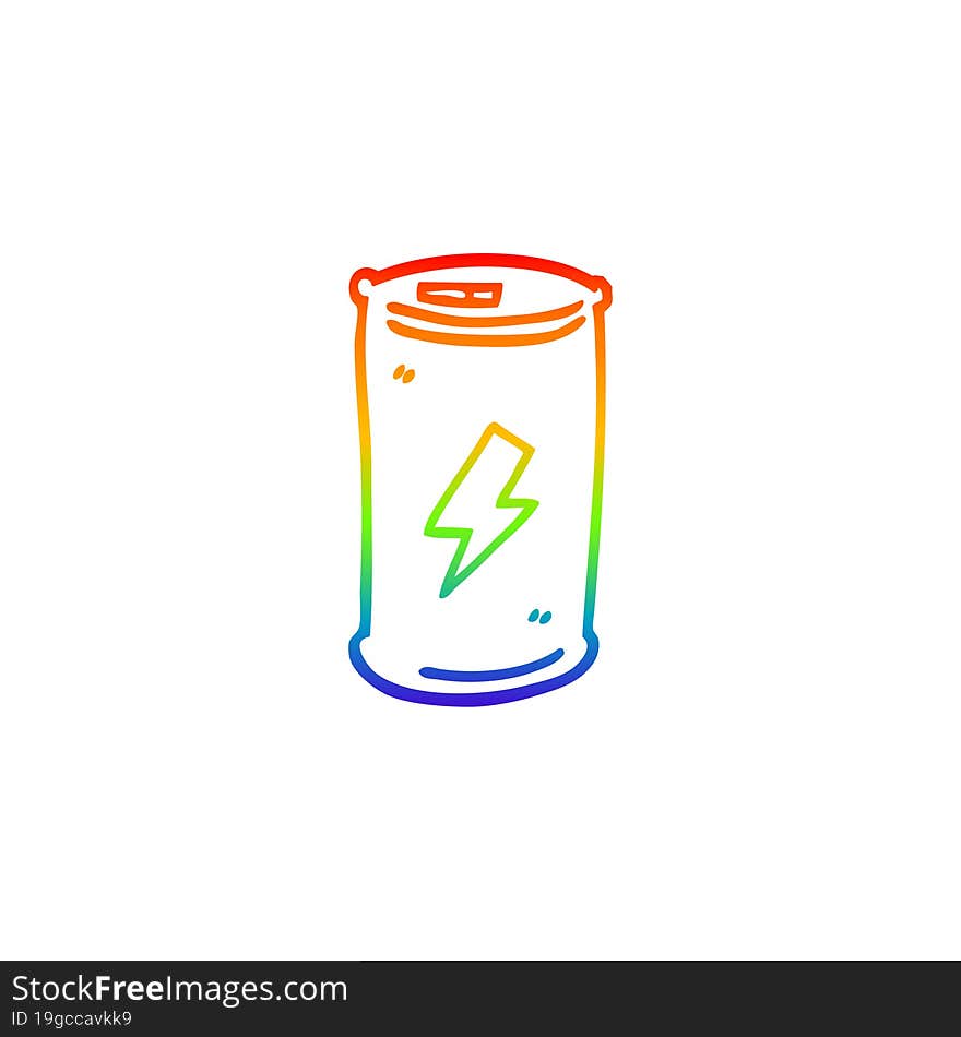 Rainbow Gradient Line Drawing Cartoon Energy Drink