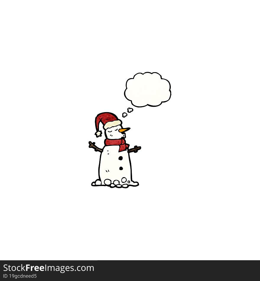 snowman with thought bubble