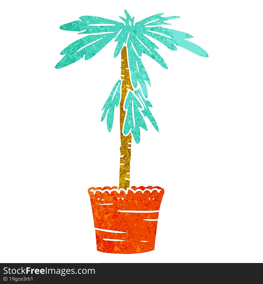 retro cartoon doodle of a house plant