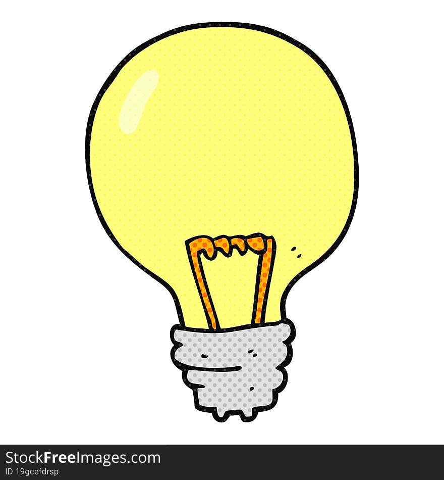 freehand drawn cartoon light bulb