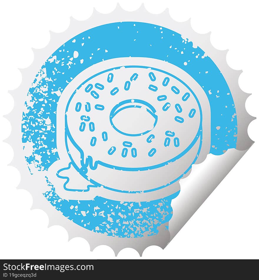 Tasty Donut Distressed Sticker