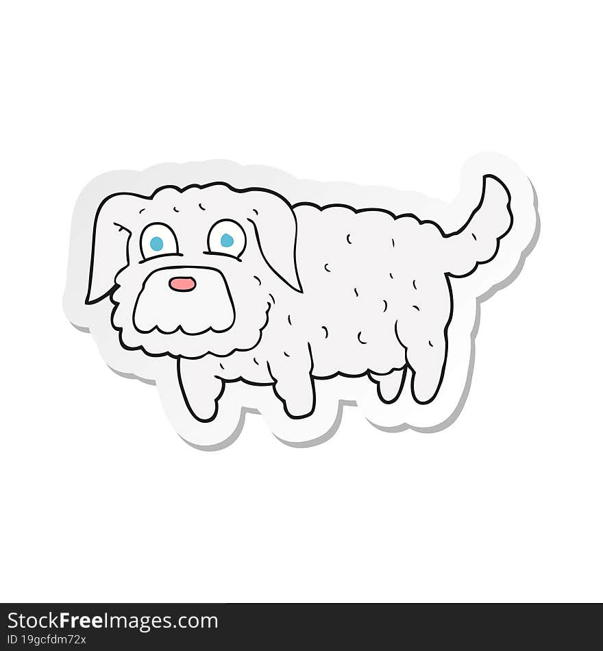 sticker of a cartoon small dog