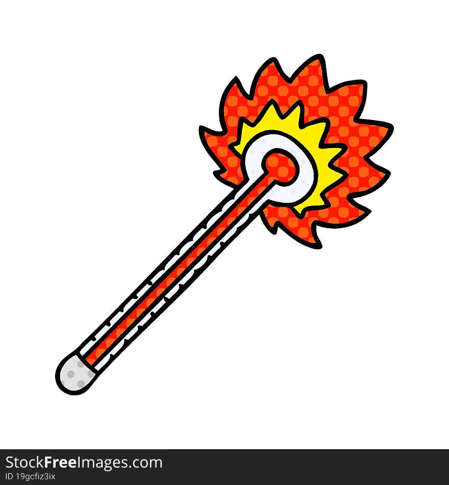 quirky comic book style cartoon hot thermometer