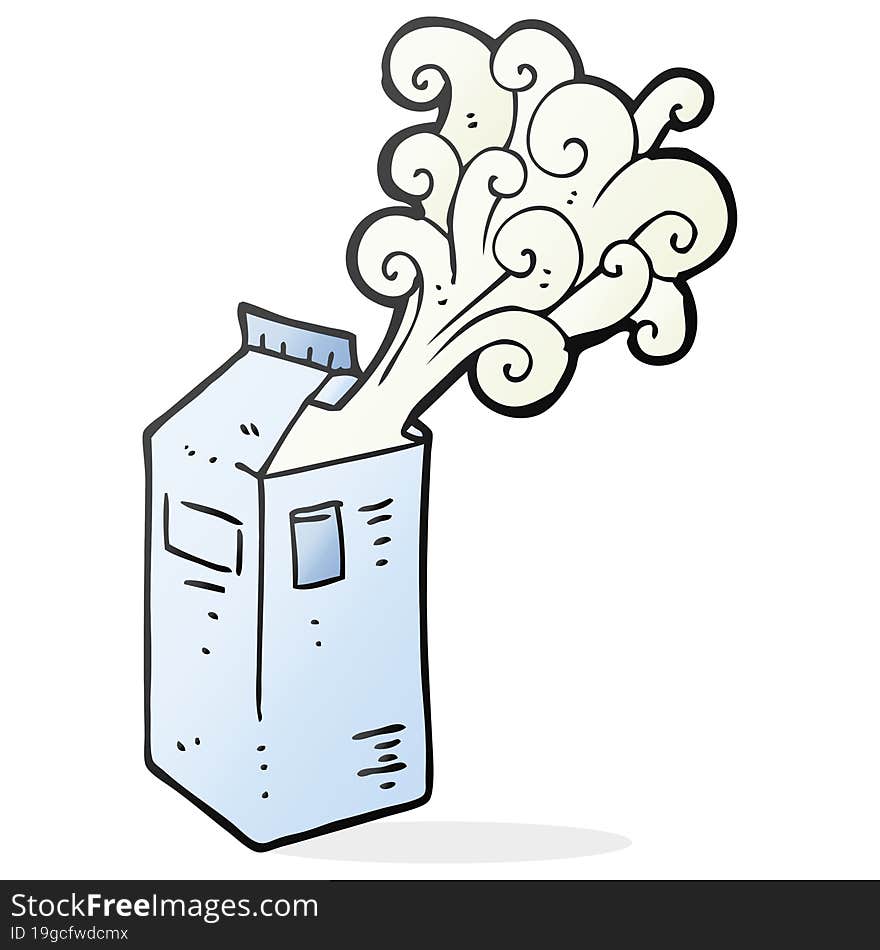 cartoon milk carton exploding